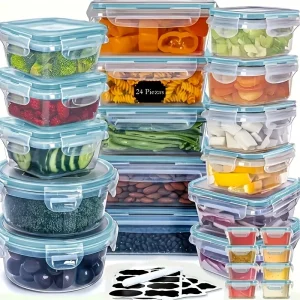 24 Airtight BPA Free Containers with Labels