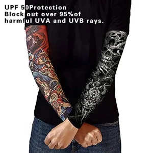 UV Sun Protection Compression Tattoo Cooling Arm Sleeves