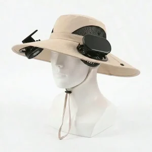 Solar Fan Hat with UPF 50+ Wide Brim UV Protection